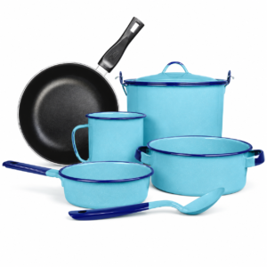 BATERIA DE COCINA RENATA CLASICA AZUL TURQUESA 7 PIEZAS